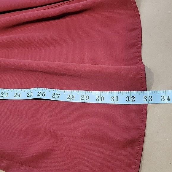 Kaitlyn Size S Burgundy Sleeveless Elastic Waist Deep V-Neck Dress - Picture 12 of 16